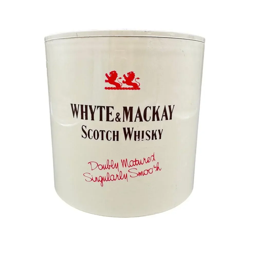 Vintage Ice Bucket, Whyte & Mackay Scotch Whisky, Mid Century Modern 7.25